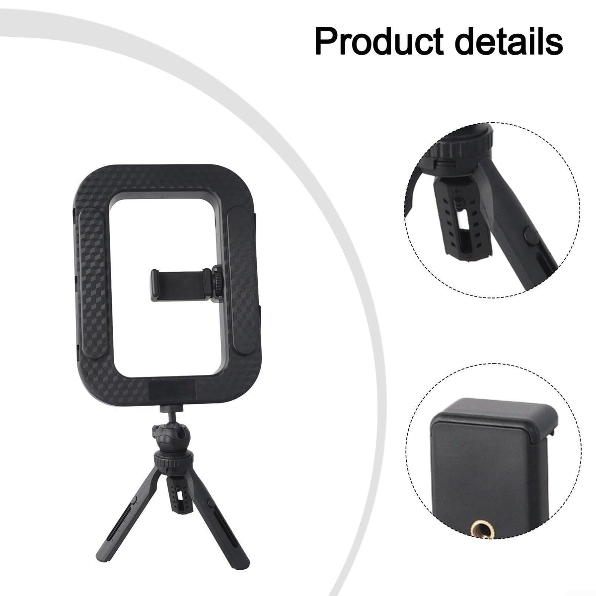 Girftong Rechargeable Selfie rings lights 6600mAh – back view and specifications
