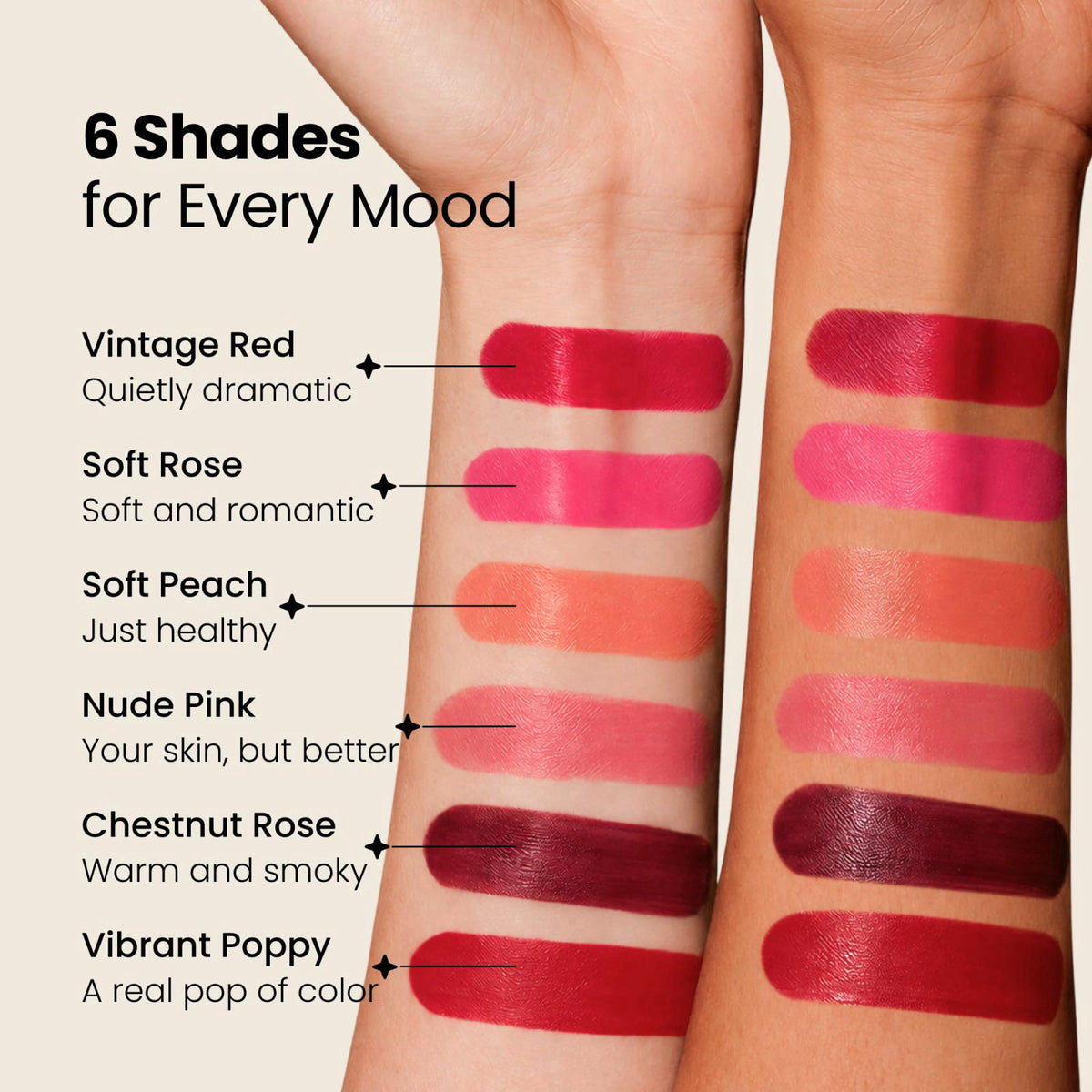 Hush Glow HushGlow® Cream Blush, Buildable Blush Stick, Soft Rose – close-up detail in Soft Rose