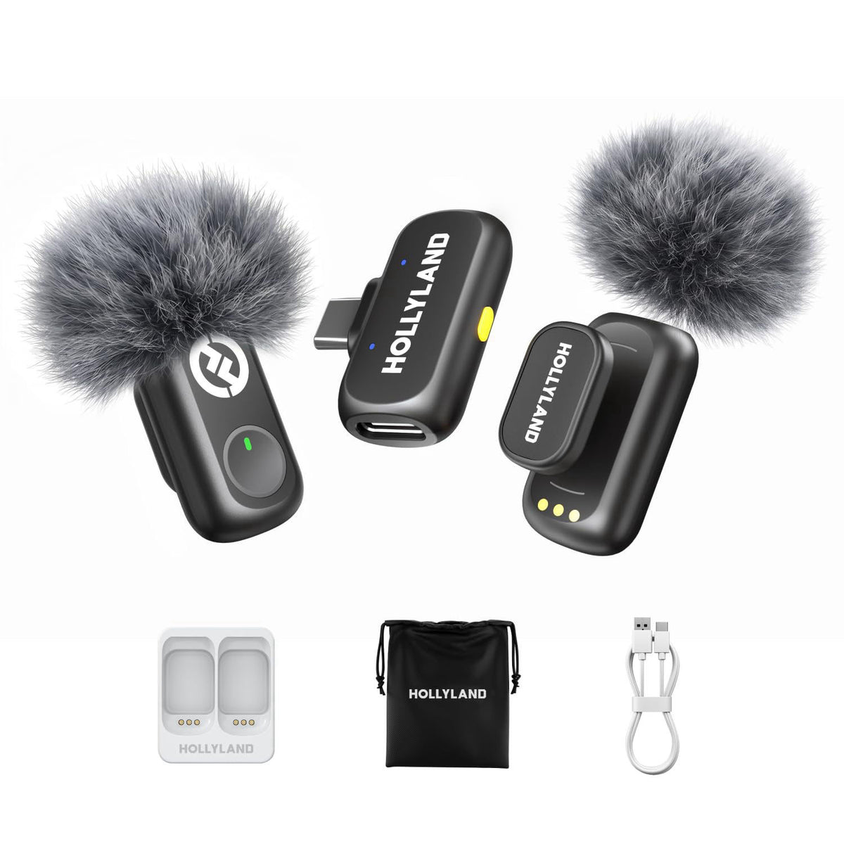 Hollyland LARK A2 Mini Duo(2TX + 1RX) Wireless Microphone, Noise Canceling – product photo (Wireless Microphone Transmit