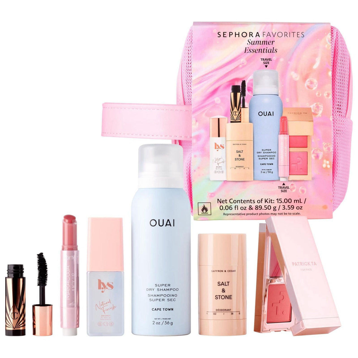 Sephora Favorites Summer Essentials Set with Ouai Dry Shampoo, Tarte Maracuja Lip Balm, Charlotte Tilbury Mascara – prod