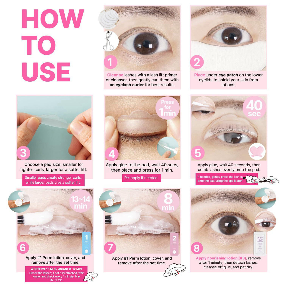 CLIONE PRIME Korean At Home Lash Lift and Color Kit – Temporary Eyelash & Eyebrow Color, Black, Naturally Fades Within 1