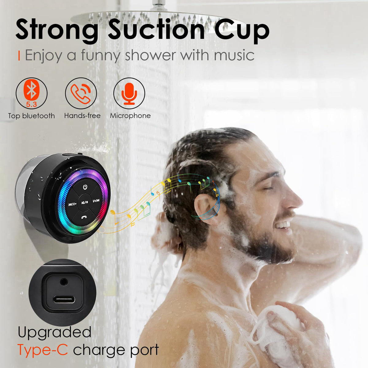 XLEADER Pro Shower Speaker (Upgraded) Certified IPX7 Waterproof Bluetooth – packaging and label
