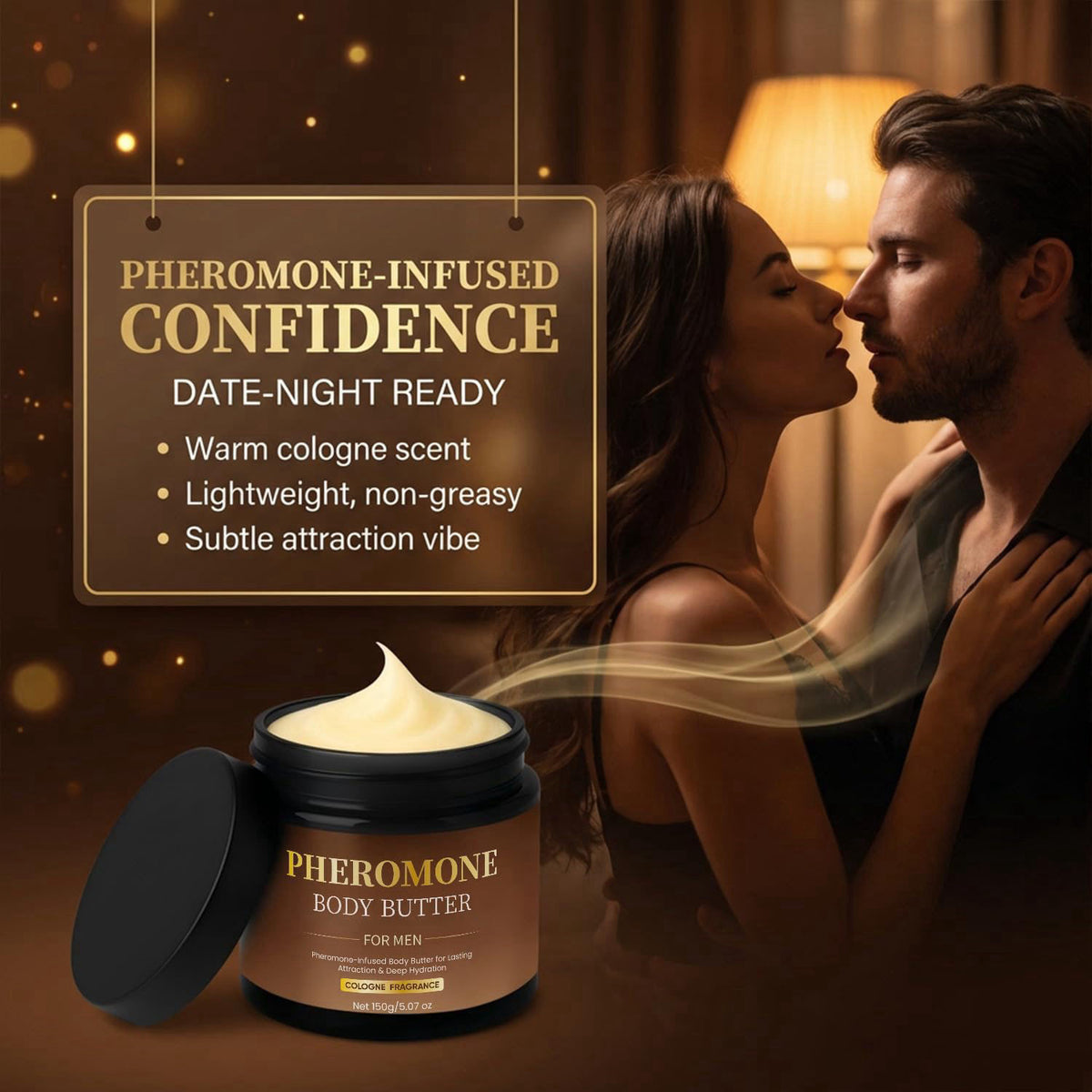 SDUQULK Pheromone Body Butter for Men, Cologned Fragrance Skin Body Cream – with Shea Butter, Cocoa Butter, Coconut Oil 