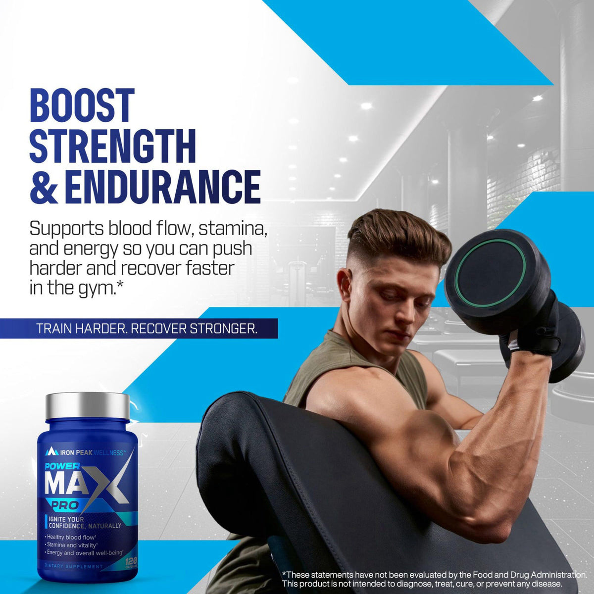 IronPeak Wellness Testosterone Booster for Men, Male Enhancing Supplement | Vitality Support – packaging and label
