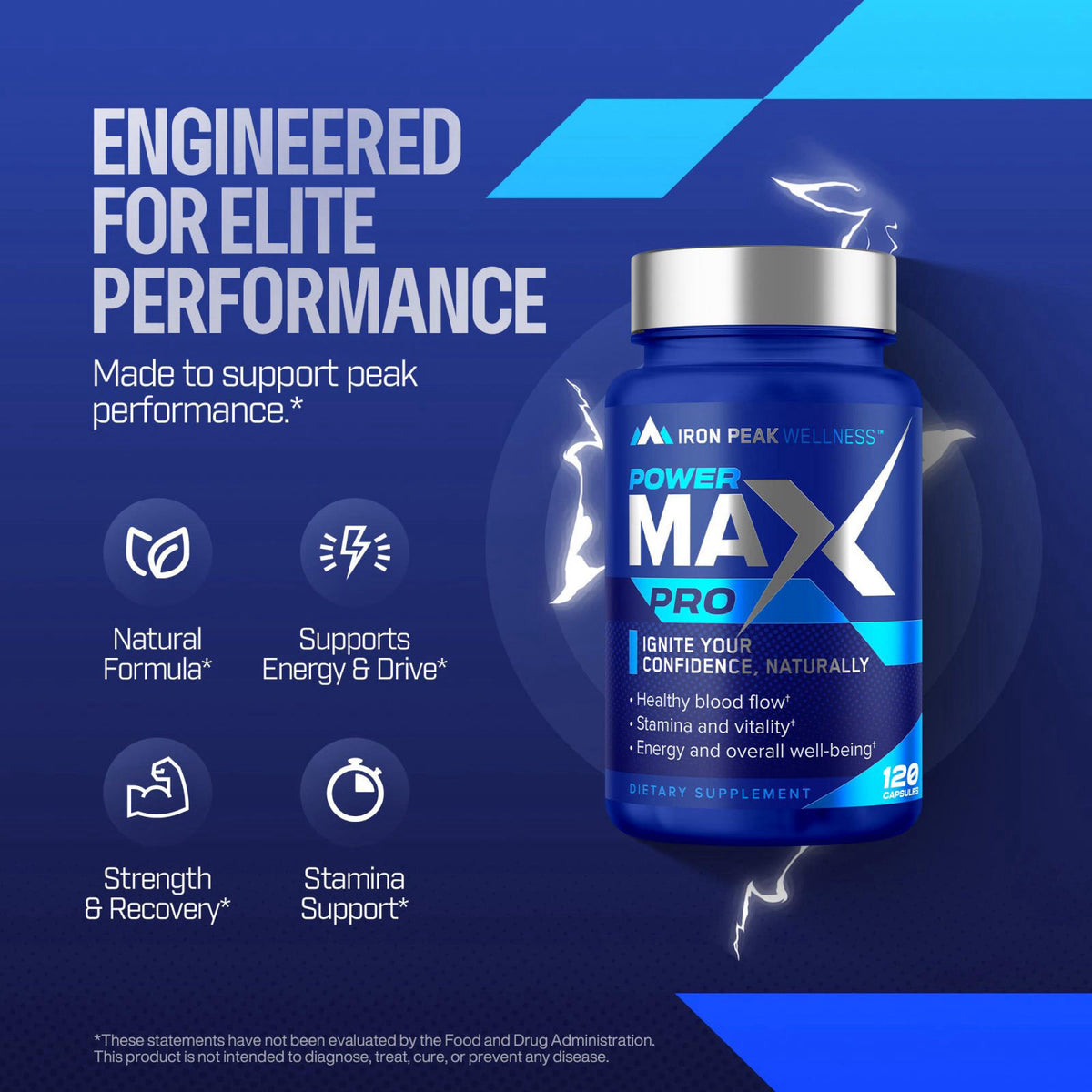 IronPeak Wellness Testosterone Booster for Men, Male Enhancing Supplement | Vitality Support – alternate angle
