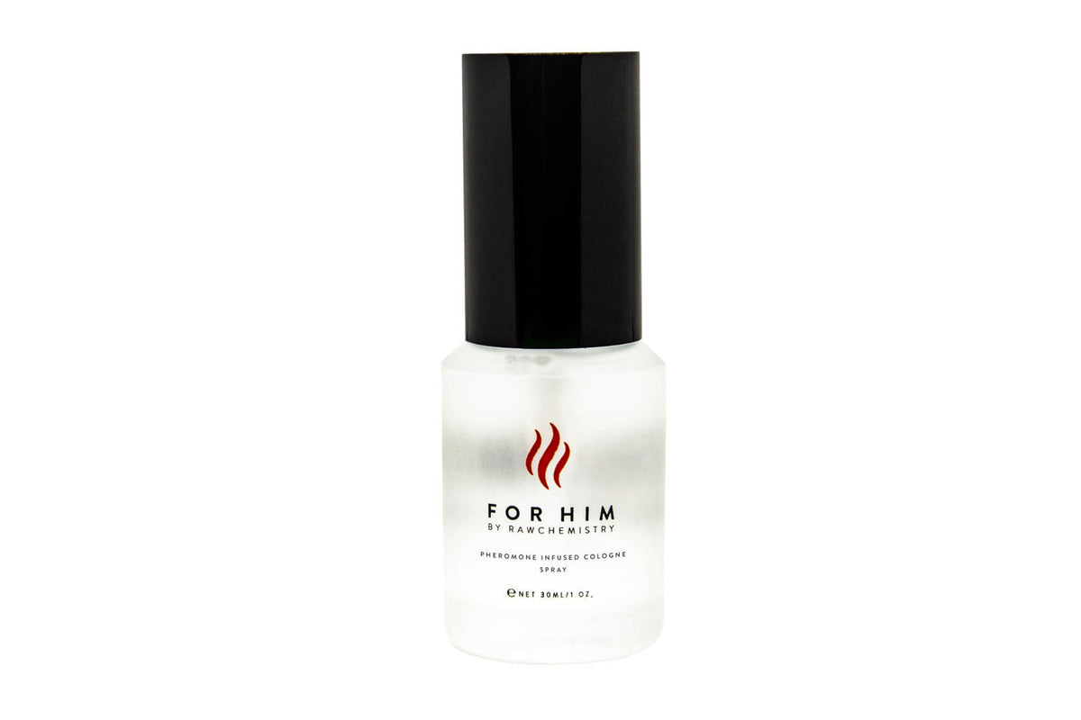 RawChemistry For Him Pheromone Infused Men's Cologne, Long-Lasting,1 oz – back view and specifications