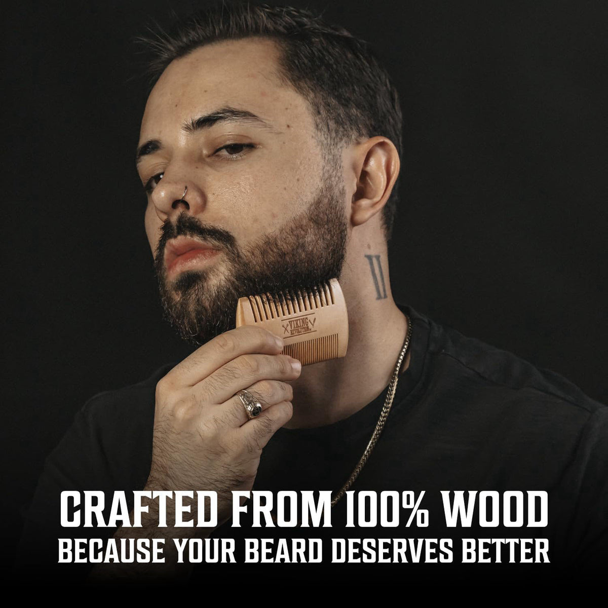 Viking Revolution Beard Conditioning Kit-CoffeeWhiskey, 5 Products Included – back view and specifications