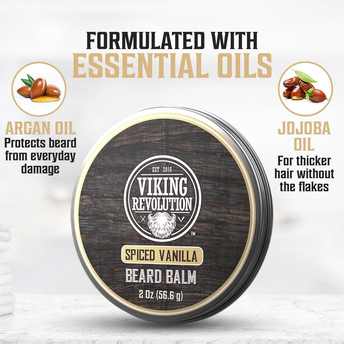 Viking Revolution - Ultimate Beard Kit Spiced Vanilla - Beard Grooming Kit for Men with Beard Brush, Beard Comb, Beard B