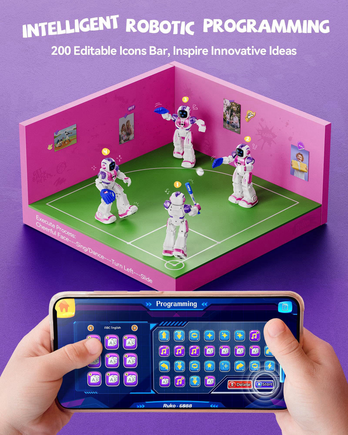 Ruko 6088 Dancing Robot for Girls with APP, Remote, and Gesture Sensing – packaging and label