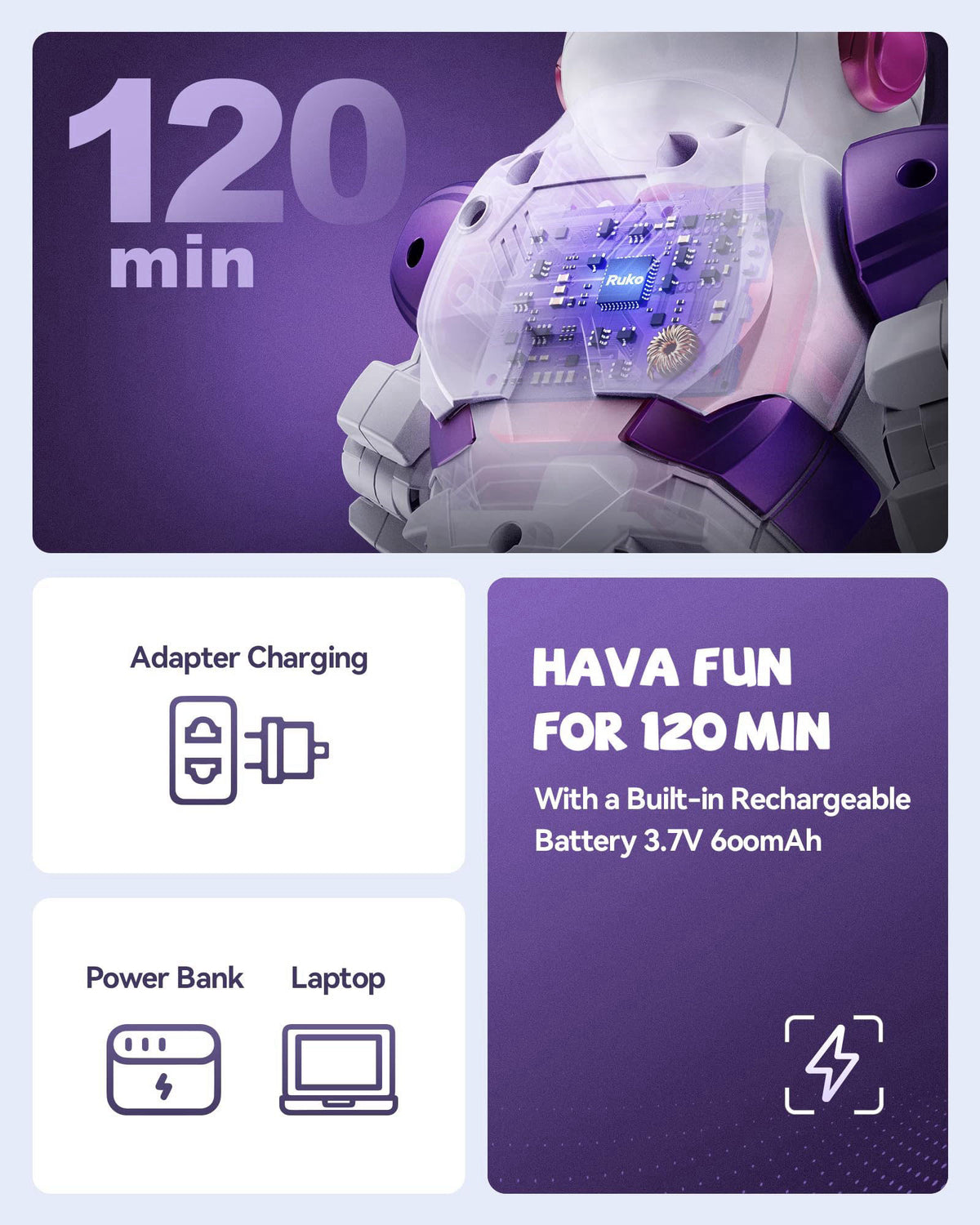 Ruko 6088 Dancing Robot for Girls with APP, Remote, and Gesture Sensing – alternate angle