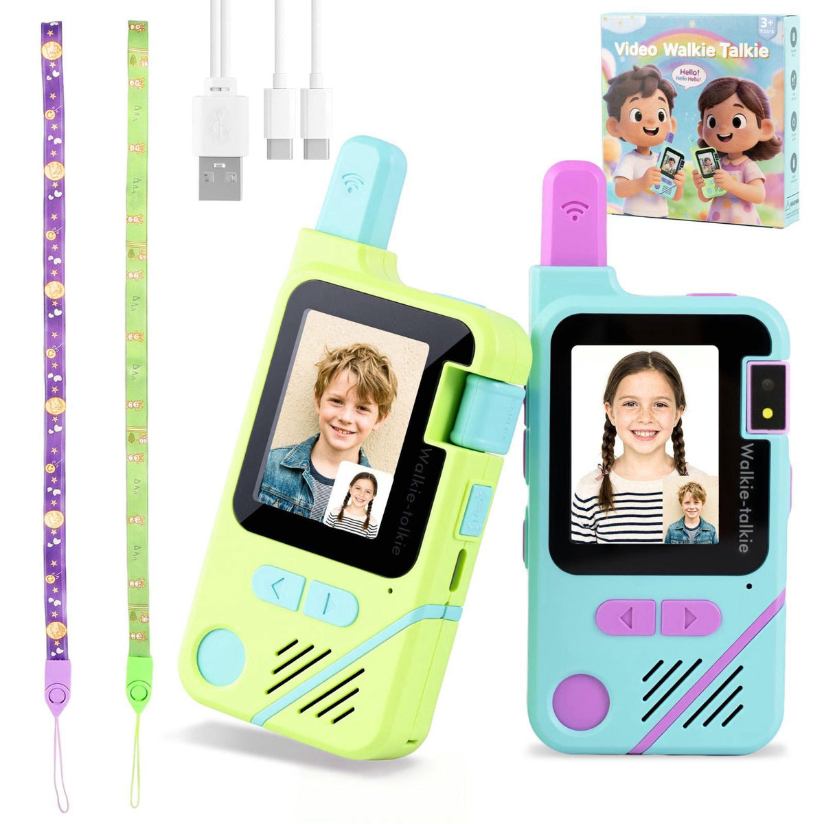 AISPARKY Video Walkie Talkies for Kids Ages 3-12 Camping Outdoor Toys Gifts for Kids – product photo (Walkie Talkies)