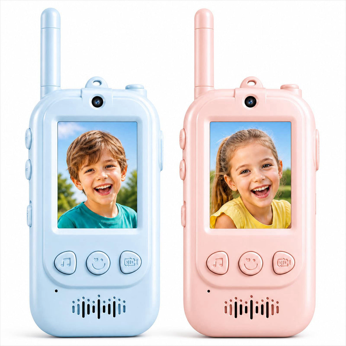 Minifly Video Walkie Talkies for Kids, 2 Pack, Real-Time Video, Voice Changer, No Wi-Fi or App Needed, Rechargeable, Lon