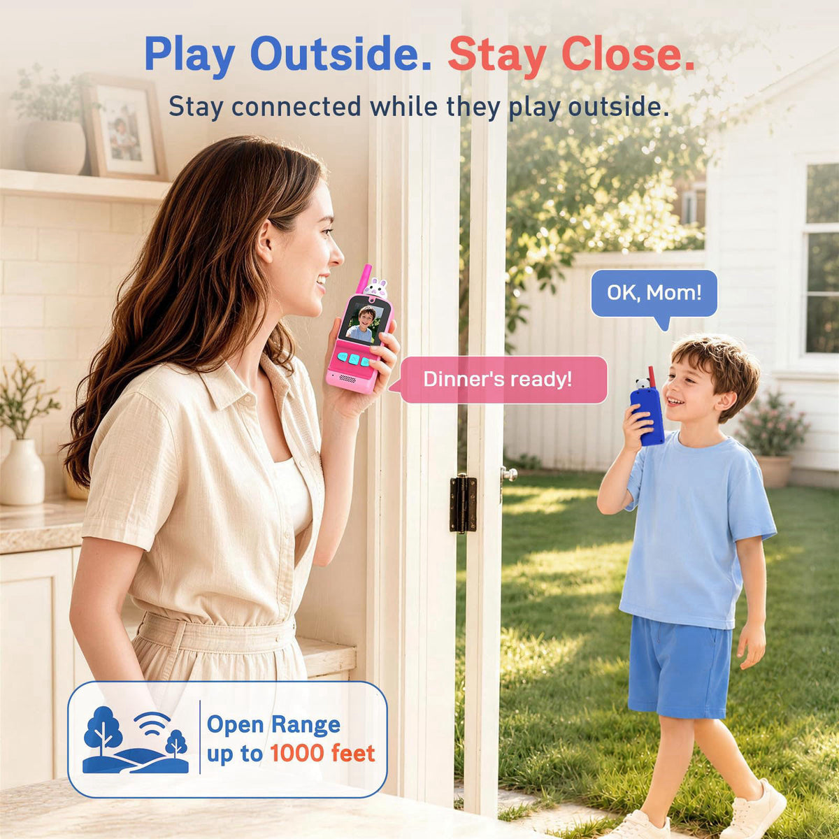 MarsBus Video Walkie Talkies for Kids 2 Pack, Gift for Ages 3-12 Girl & Boy – alternate angle