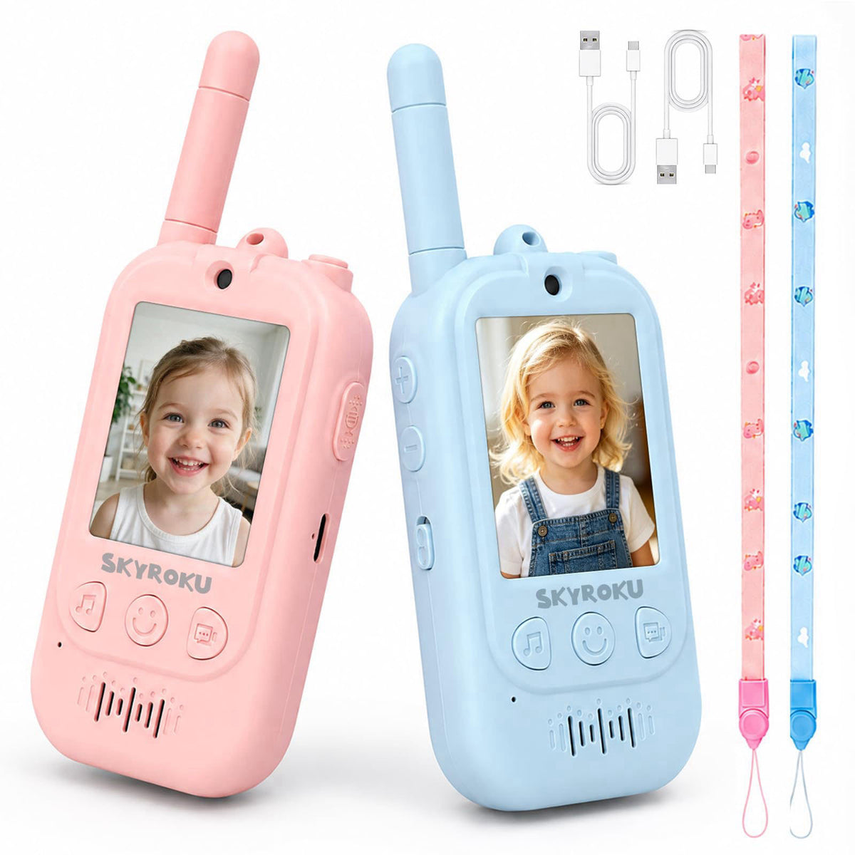 SKYROKU Kids Video Walkie Talkies 2 Pack with Screen Rechargeable – product photo (Walkie Talkies)