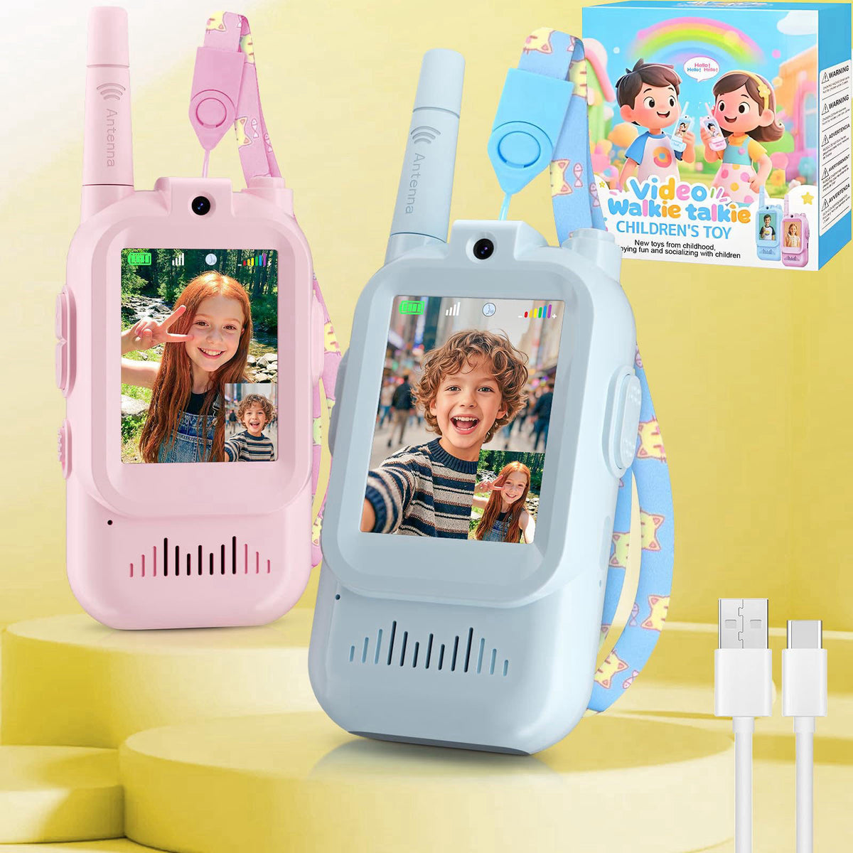 Brisum HD Video Walkie Talkies for Kids, Kids Toys for 6+ Year Old Girls, Camera & Clear Fun Voice Effects & 1000ft Rang