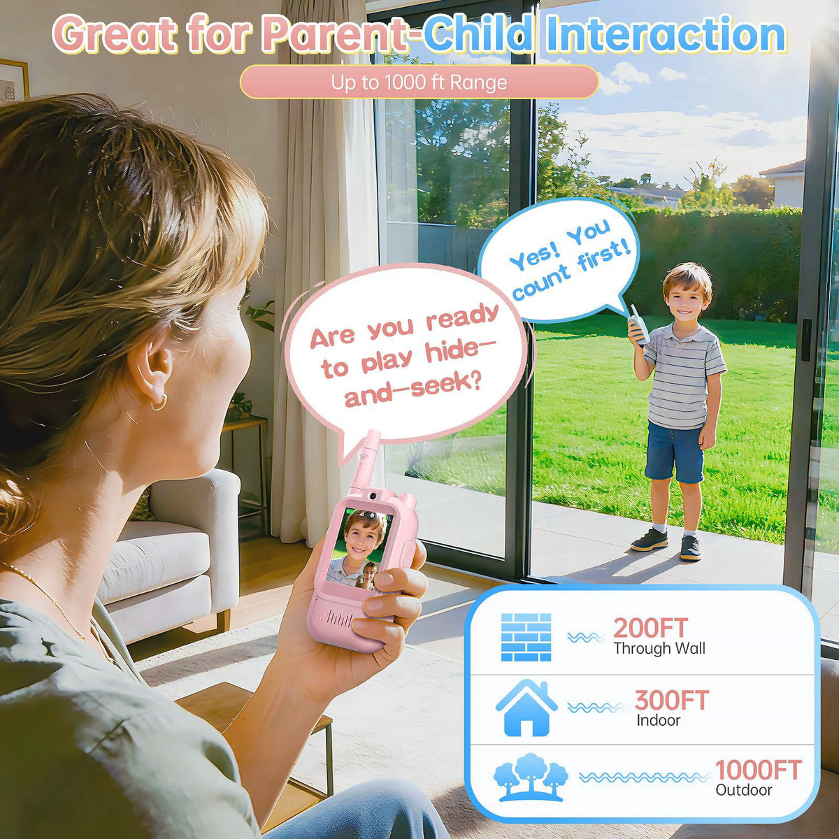 Brisum HD Video Walkie Talkies for Kids, Kids Toys for 6+ Year Old Girls, Camera & Clear Fun Voice Effects & 1000ft Rang