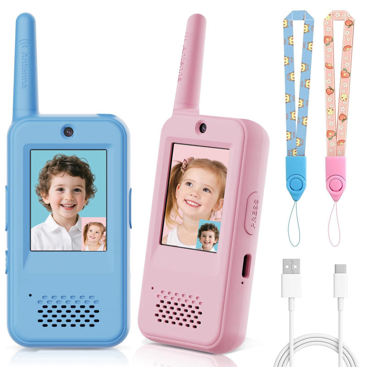 PATKON Video Walkie Talkie Toy for Kids 2 Pack, Rechargeable with Voice Changer – product photo (Walkie Talkies)