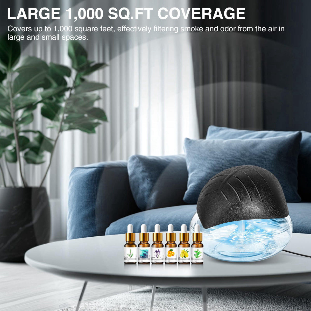 RetroStick Water Air Purifier for Home with Essential Oil Diffuser & Humidifier, Rainbow Air Washer with LED Mood Light-