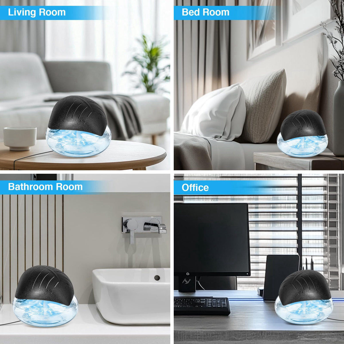 RetroStick Water Air Purifier for Home with Essential Oil Diffuser & Humidifier, Rainbow Air Washer with LED Mood Light-