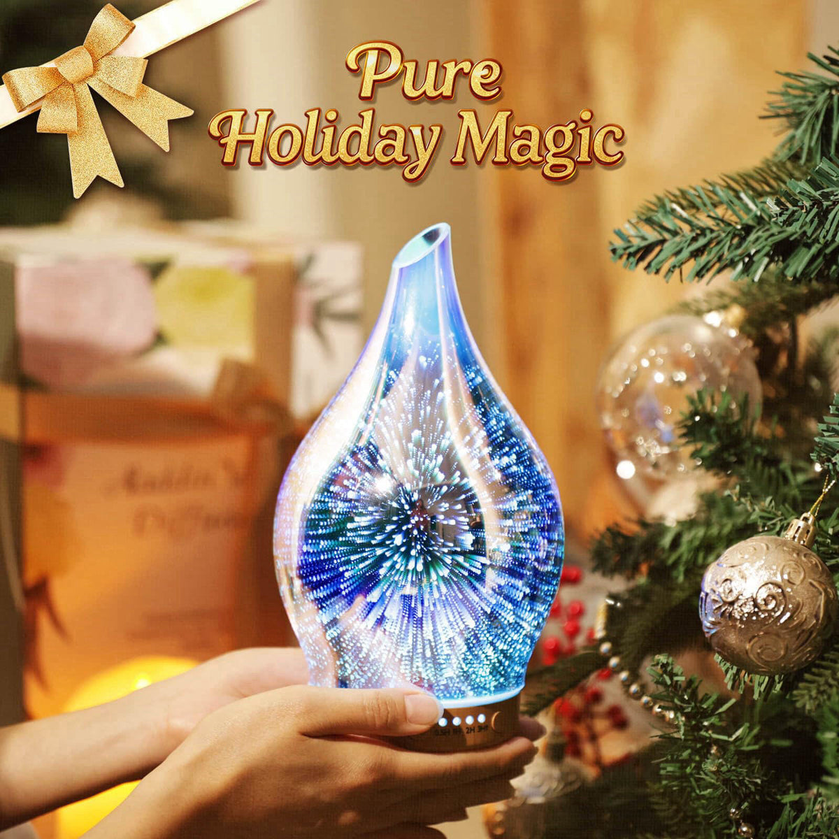 Porseme Essential Oil Diffuser 150ml Handmade Glass Diffuser 6H Runtime – alternate angle