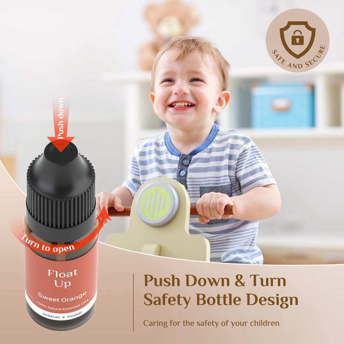 ASAKUKI Essential Oil Diffuser for Home with Top 6 Essential Oil Sets Large 700 ml Humidifier, Automatic Shut-Off, 7 LED