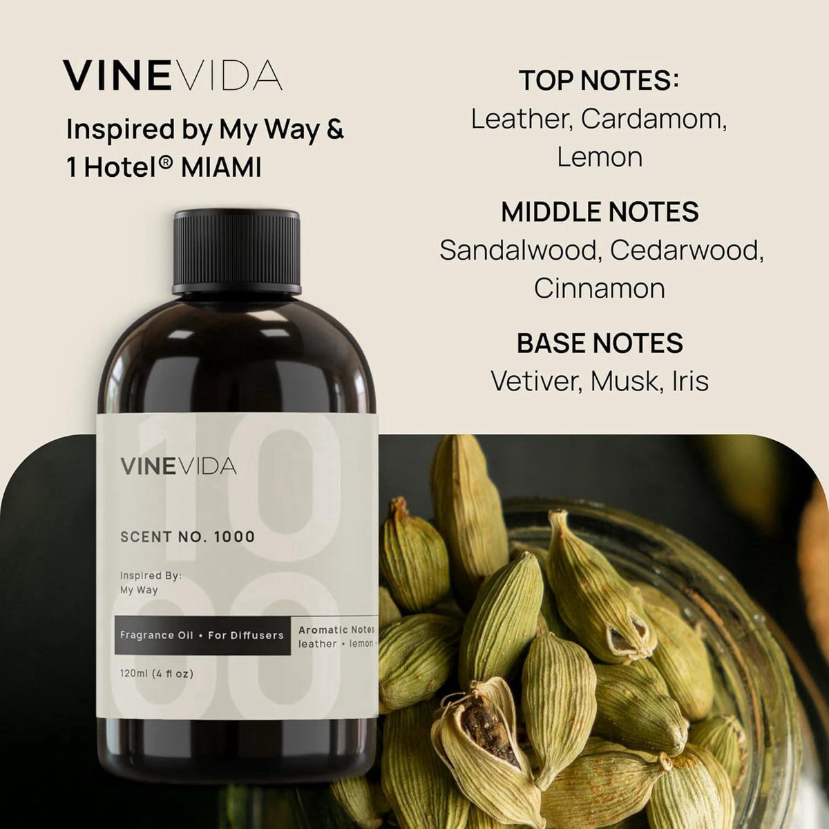 VINEVIDA Studio Waterless Diffuser and 3 Hotel Fragrance Oils - Diffuser for Home - Room Fragrance Air Diffuser [White A