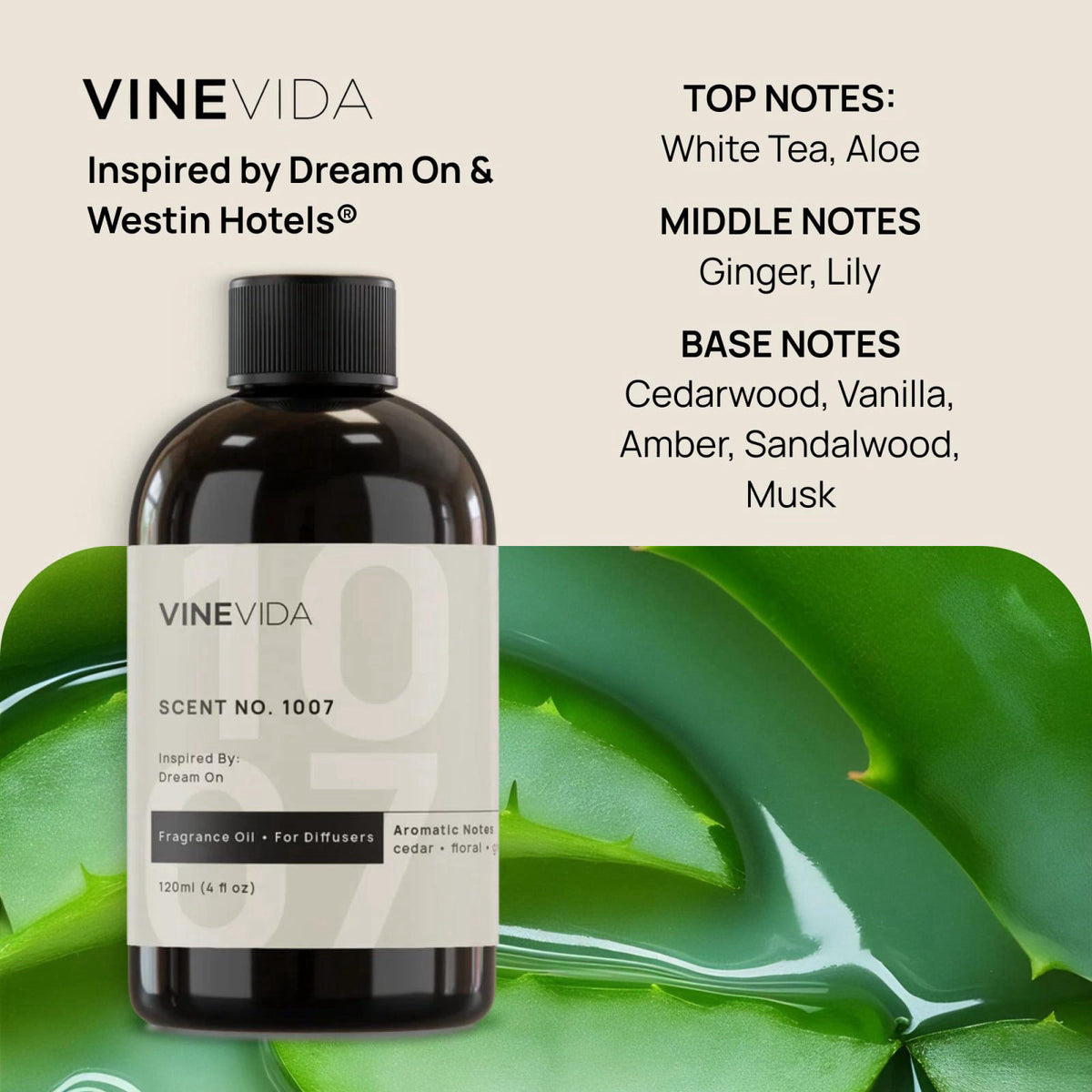 VINEVIDA Studio Waterless Diffuser and 3 Hotel Fragrance Oils - Diffuser for Home - Room Fragrance Air Diffuser [White A