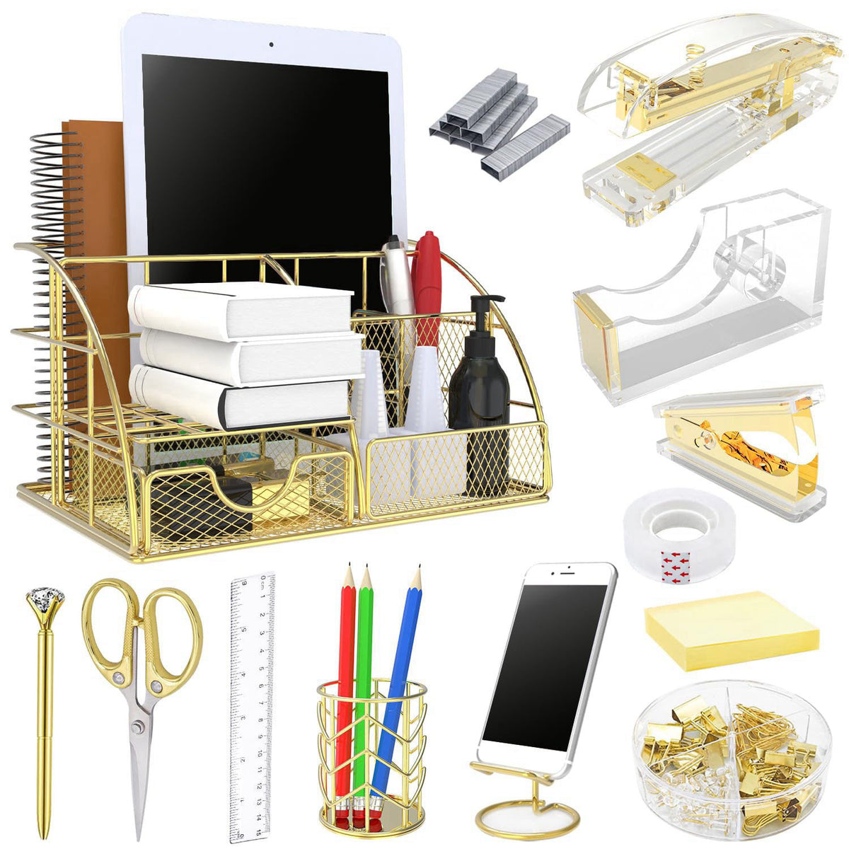 YOLOZAI Office Desk Organizers, 13PCS Office Supplies and Accessories – product photo (Supply Organizers)