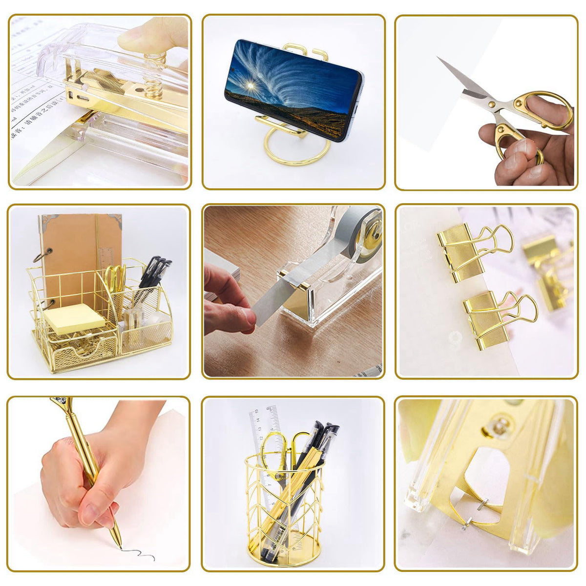 YOLOZAI Office Desk Organizers, 13PCS Office Supplies and Accessories – full view