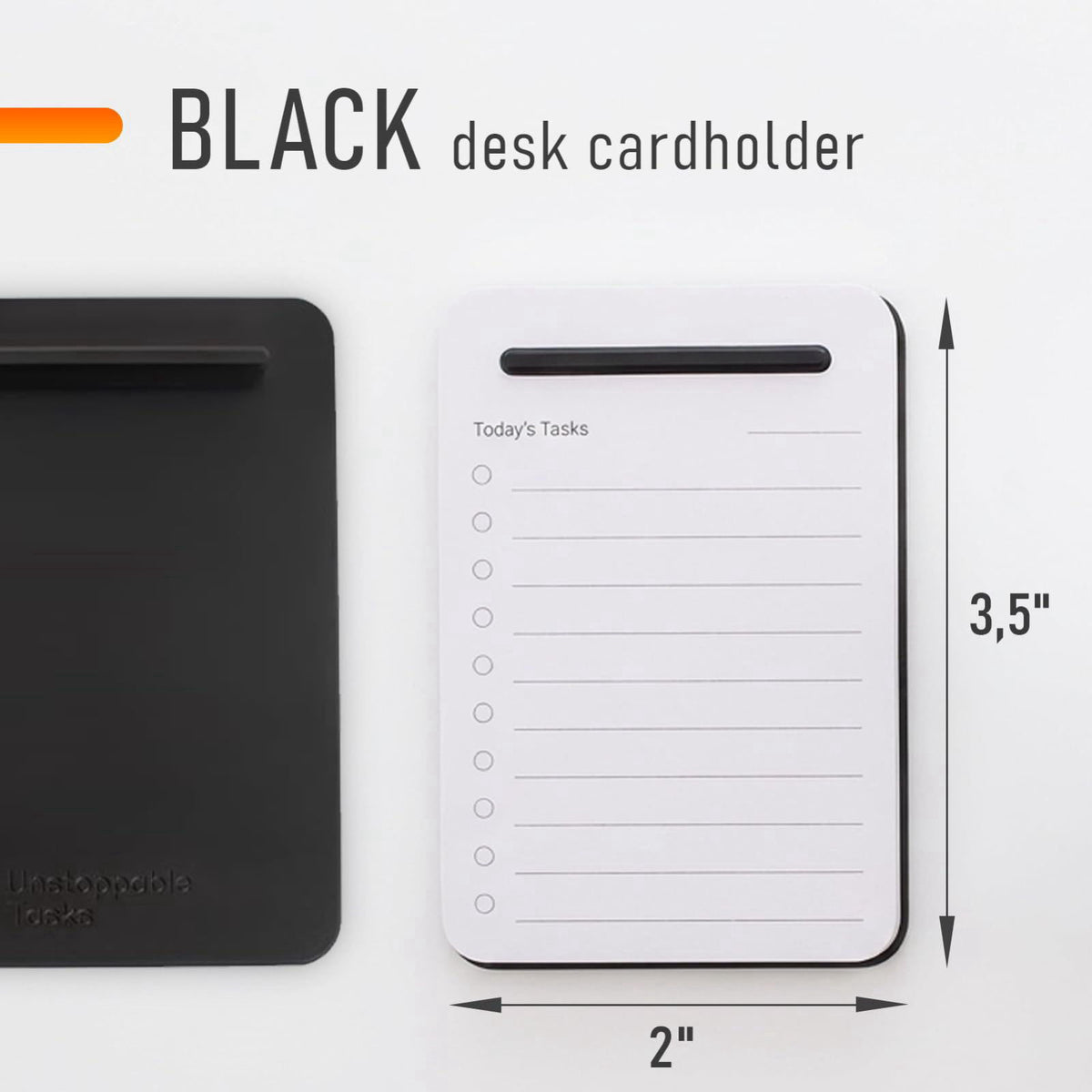Mayurki Unstoppable Tasks – 31 Blank Daily To-Do Cards with Aluminum Desk Card Holder, Minimalist Office Productivity To