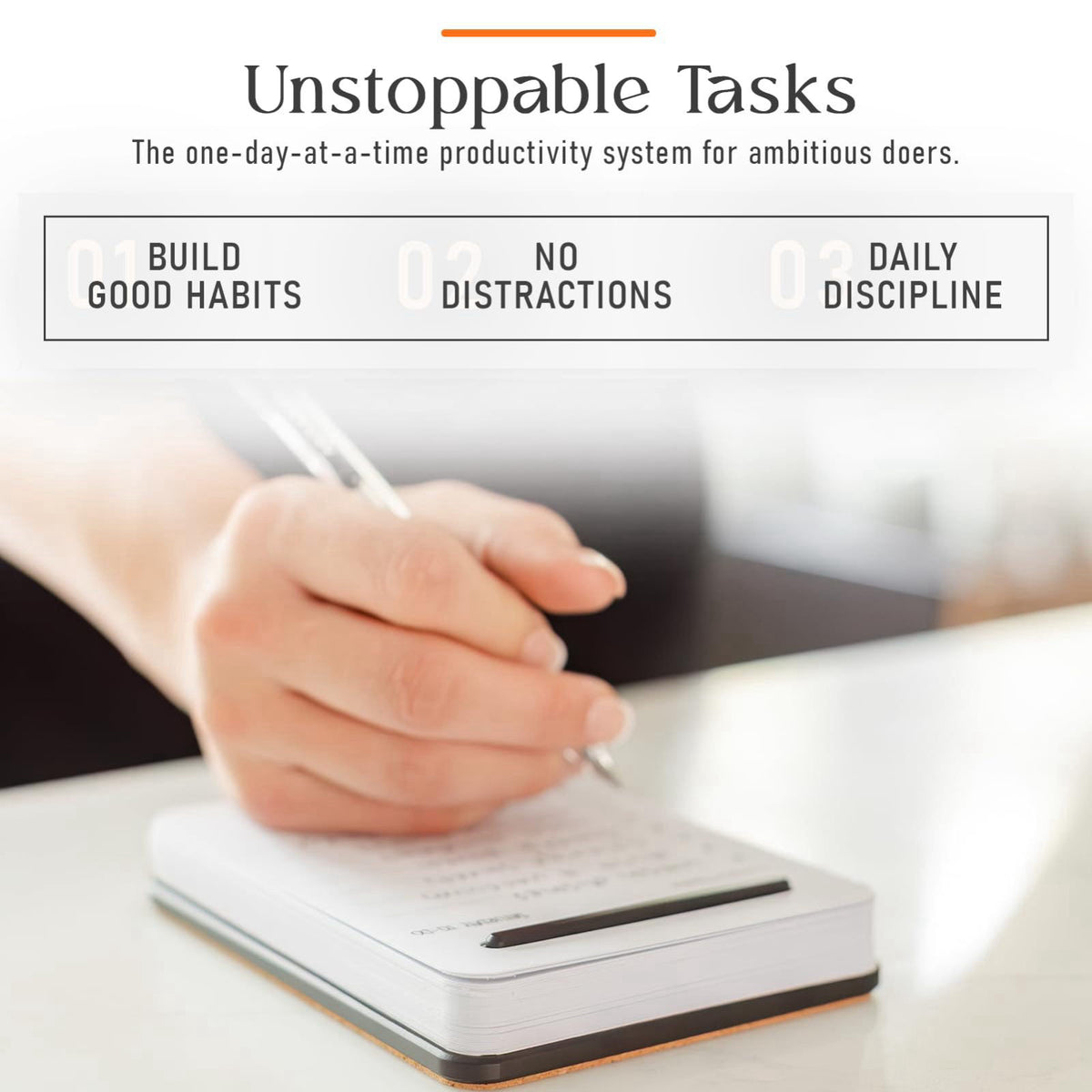 Mayurki Unstoppable Tasks – 31 Blank Daily To-Do Cards with Aluminum Desk Card Holder, Minimalist Office Productivity To