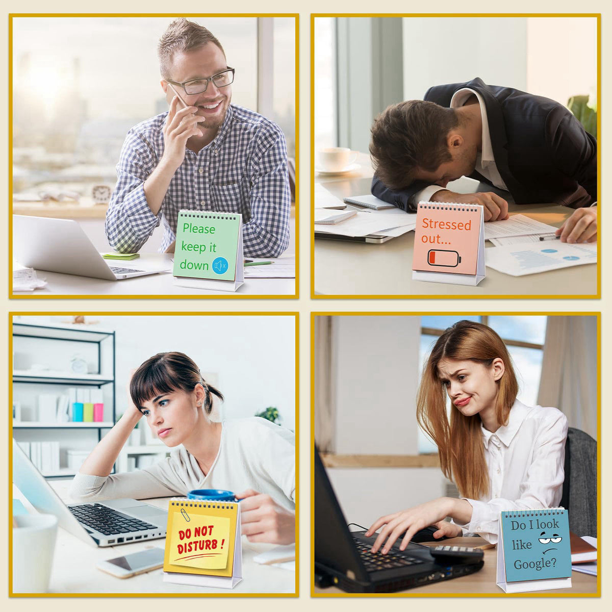 ReliThick 10 Pieces Funny Desk Signs 30 Messages Flip Over Colleague Gift – alternate angle