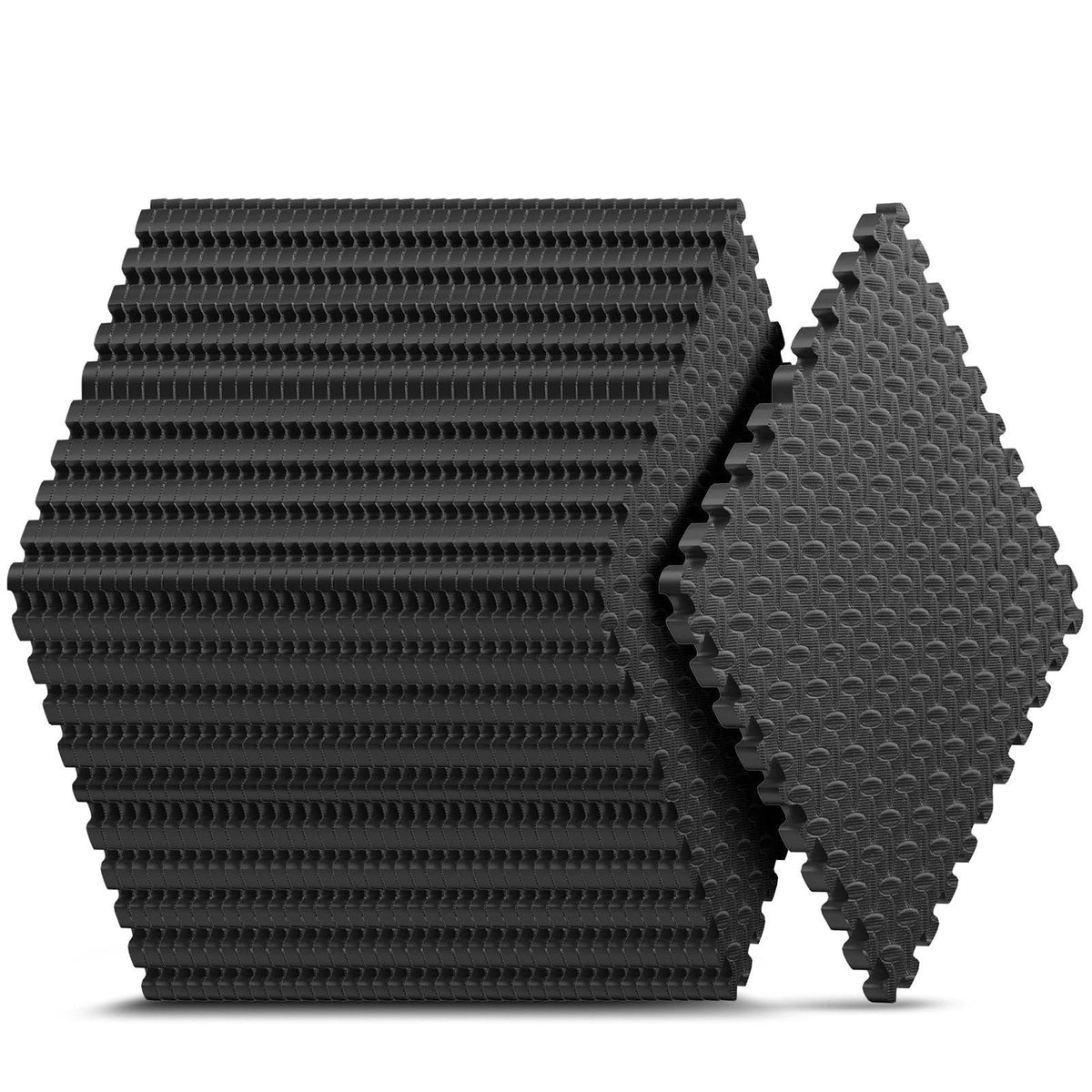 Nazhura 12 Pack 48 sqft Home Gym Mat, Puzzle Exercise Mat, EVA Interlocking Foam Floor Tiles for Home Workout Equipment 