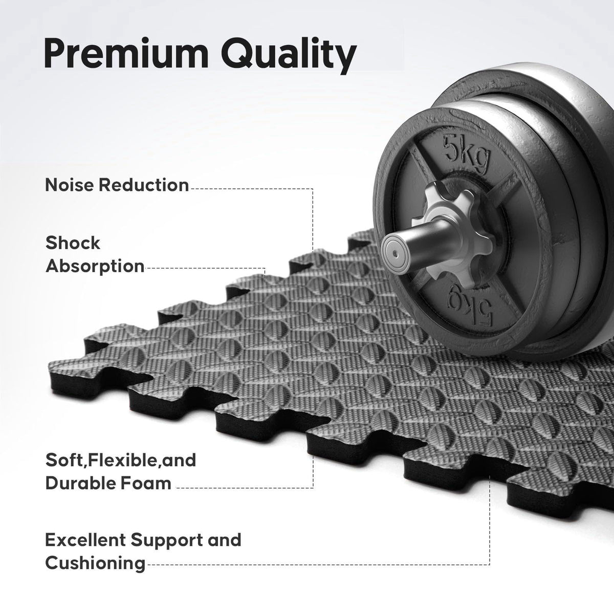 Nazhura 12 Pack 48 sqft Home Gym Mat, Puzzle Exercise Mat, EVA Interlocking Foam Floor Tiles for Home Workout Equipment 