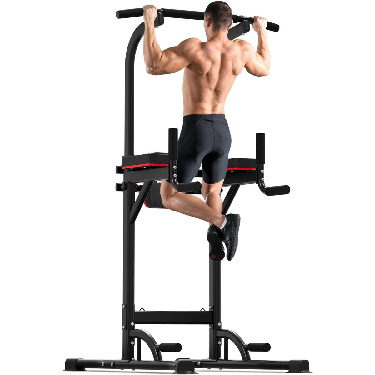 Outdoor Basic Power Tower, Pull Up Bar and Dip Station for Home Gym, 1400LBS Weight Capacity, Adjustable Height, Heavy D