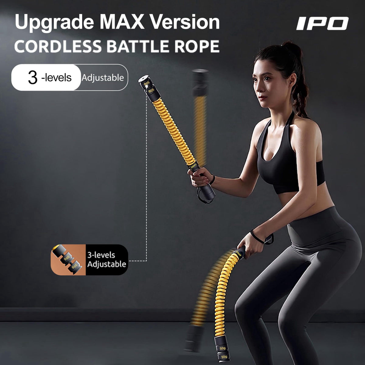 IPO 2026 Upgrade Weighted Ropeless Battle Ropes, Heavy Duty Portable Cordless Battle Ropes for Home Gym with Poster, Wor