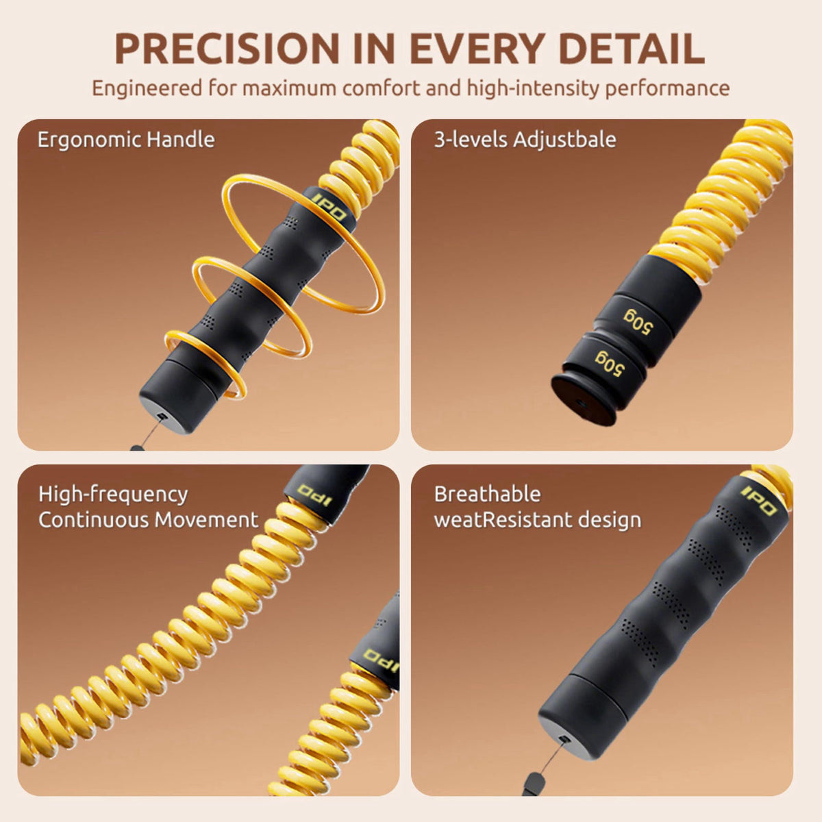 IPO 2026 Upgrade Weighted Ropeless Battle Ropes, Heavy Duty Portable Cordless Battle Ropes for Home Gym with Poster, Wor