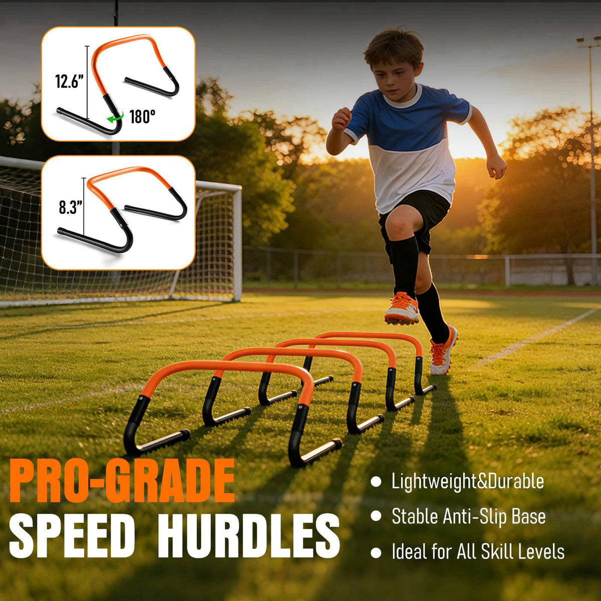 FITPARNER Agility Ladder, Soccer Football Training Equipment Set - 20ft Speed Ladder, 4 Hurdles,Parachute, 12 Cones & Ju