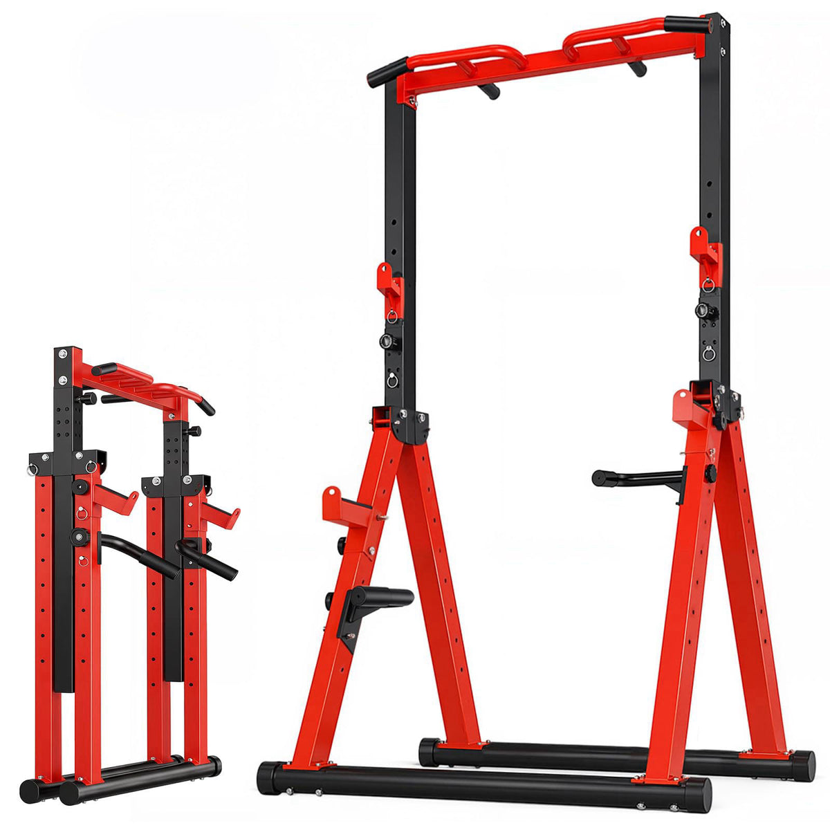 HOTCAMP 700LBS Foldable Power Tower Pull Up Bar – Red