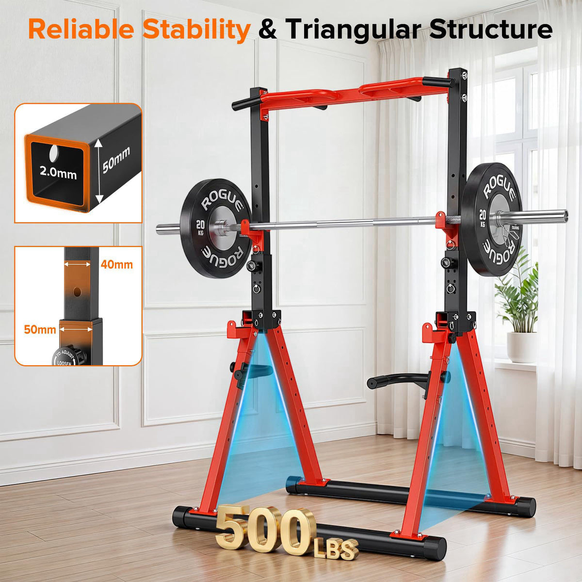 HOTCAMP 700LBS Foldable Power Tower Pull Up Bar – full view