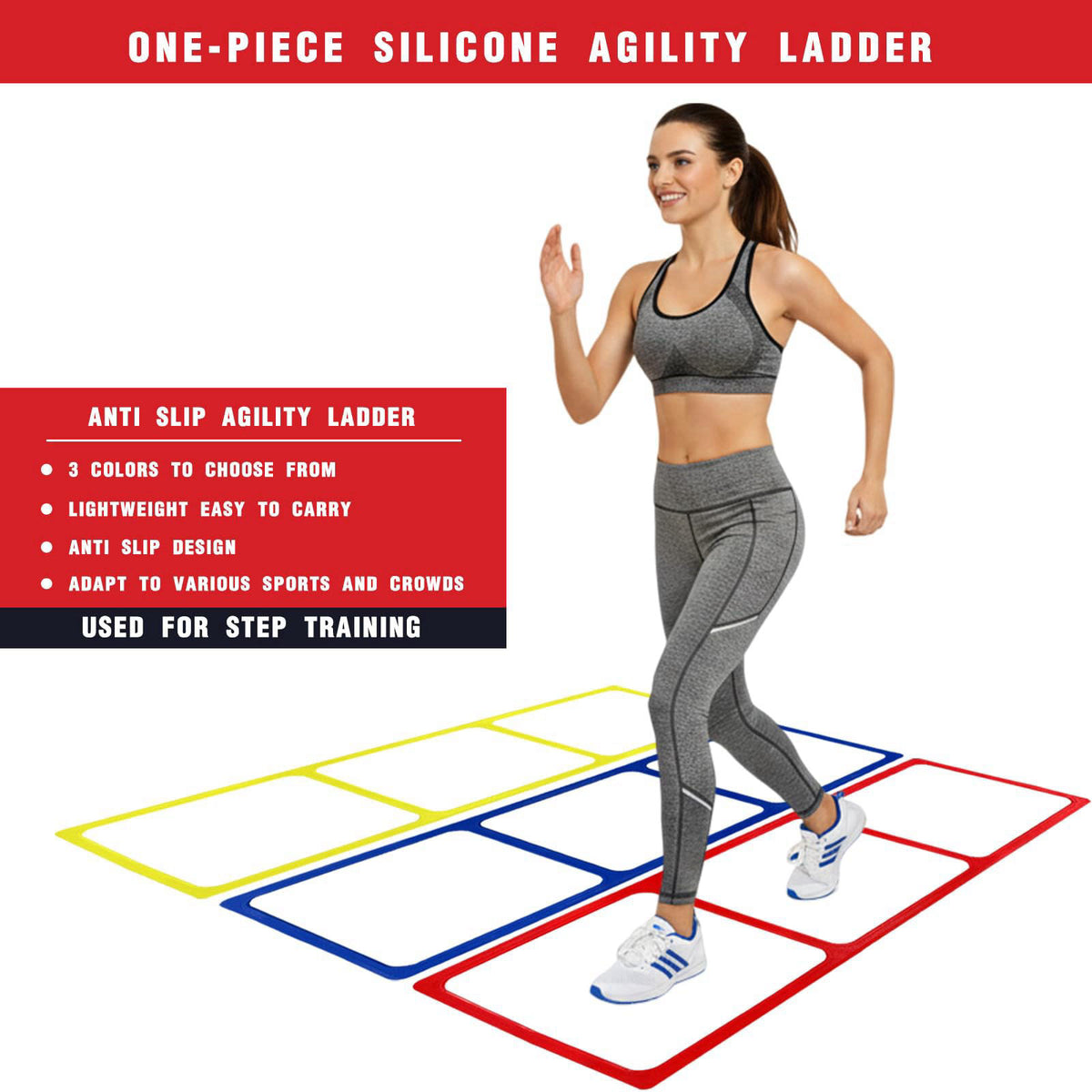 bibahala One-Piece Silicone Agile Ladder 1 PC Suitable for Sports & Fitness Step Training Soccer Footwork Practice Stree