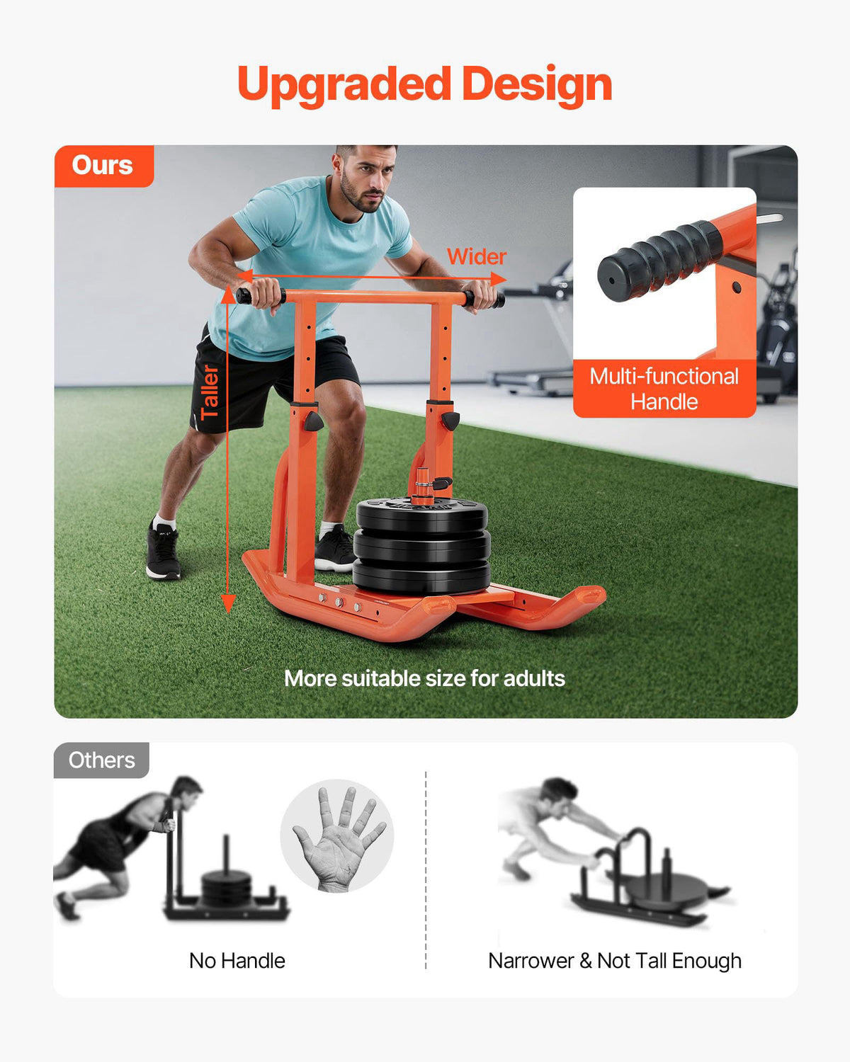 VEVOR Weight Sled,Workout Sled for Push-Pull Running & Strength Training – close-up detail