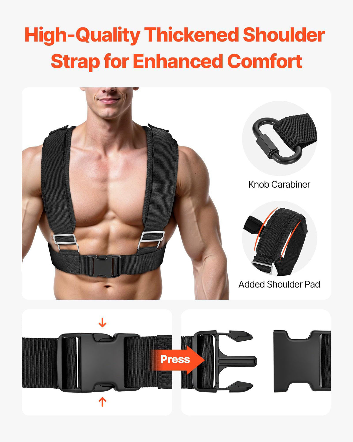 VEVOR Weight Sled,Workout Sled for Push-Pull Running & Strength Training – back view and specifications