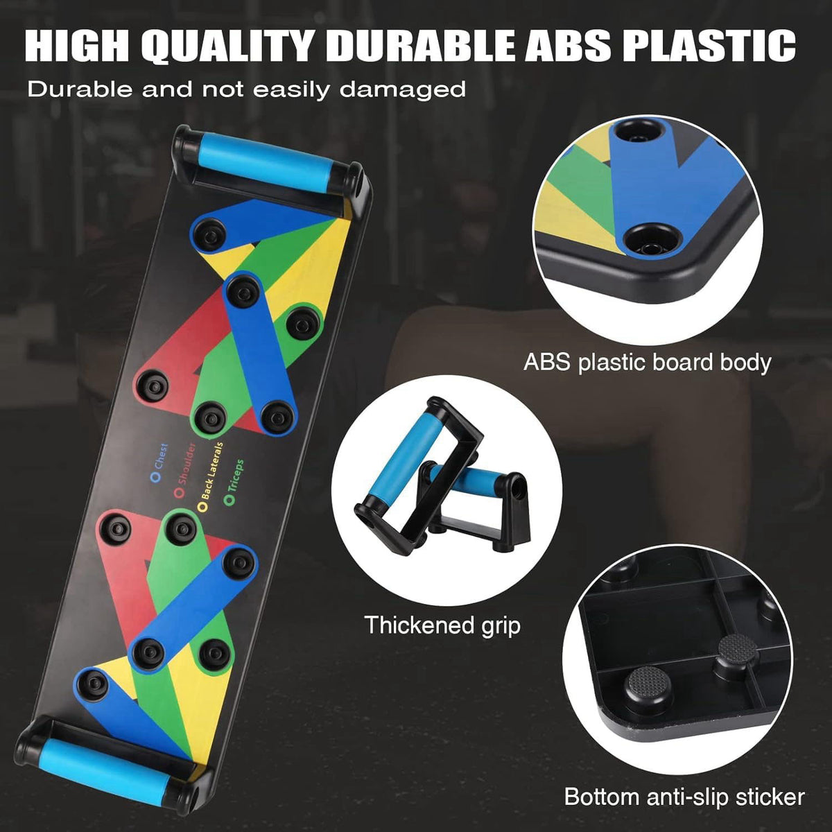 thera hike Power Pack 9-in-1 Push Up Board – Multi-Functional Home Workout Equipment for Strength Training, Chest, Arm, 