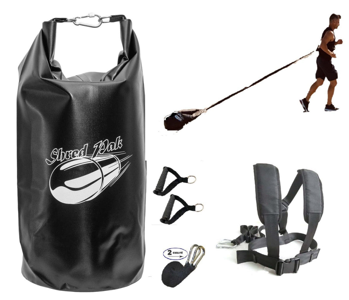 Shred Pak Resistance Training Sled - Weight Sled Harness & Handles - Extreme Workout for Athletes - Burn 3X The Calories