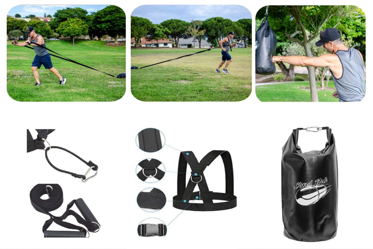 Shred Pak Resistance Training Sled - Weight Sled Harness & Handles - Extreme Workout for Athletes - Burn 3X The Calories