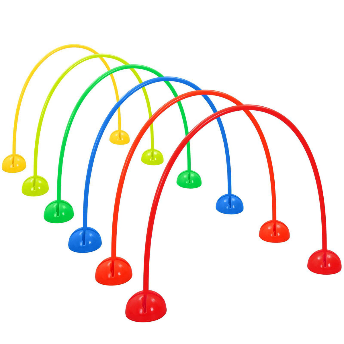 Hiboom 6 Set Obstacle Course Agility PE Equipment for Backyard Outdoor – Red, Yellow, Blue, Green, Orange, Fluorescent G