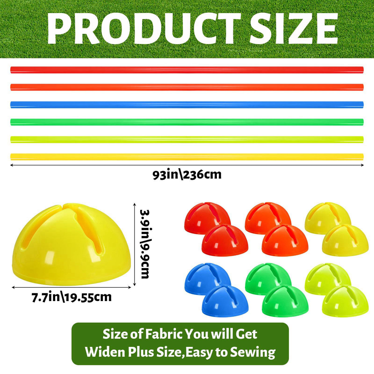 Hiboom 6 Set Obstacle Course Agility PE Equipment for Backyard Outdoor – packaging and label