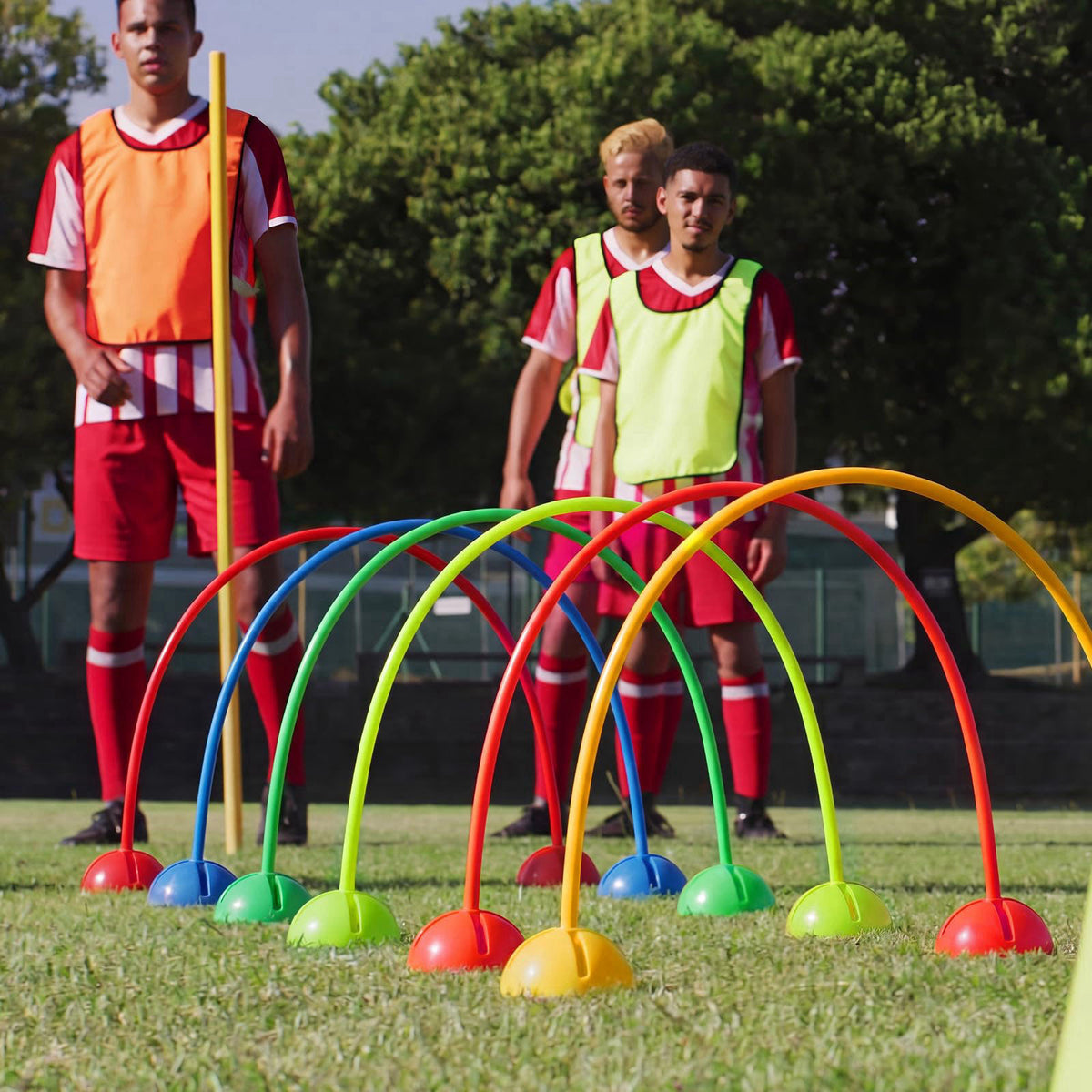 Hiboom 6 Set Obstacle Course Agility PE Equipment for Backyard Outdoor – full view