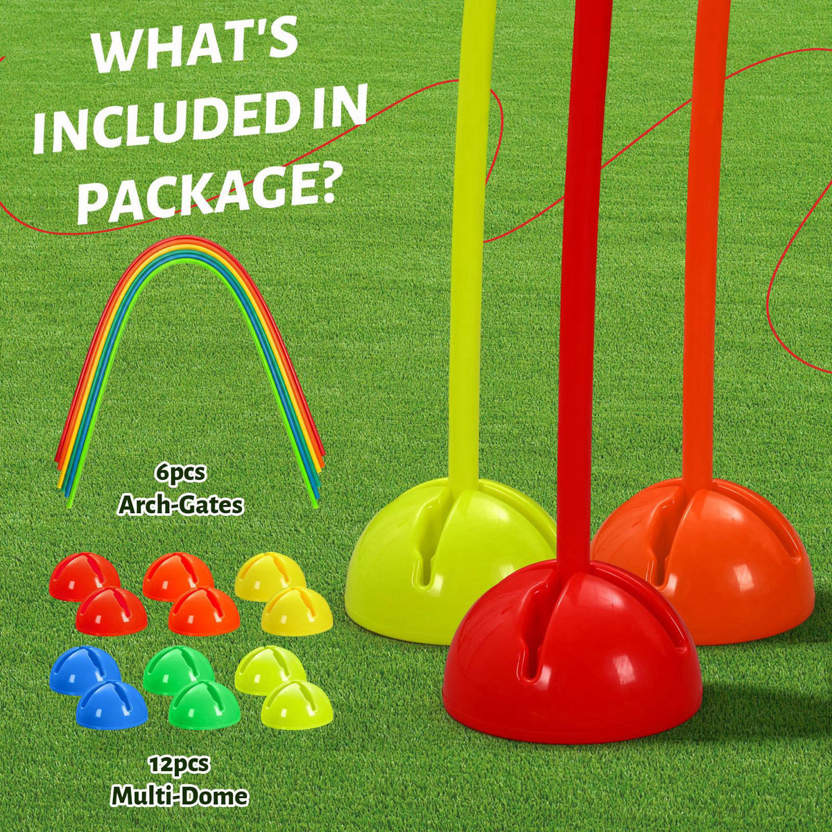 Hiboom 6 Set Obstacle Course Agility PE Equipment for Backyard Outdoor – alternate angle
